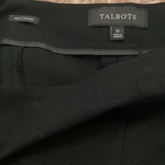 Talbots Hollywood Black Pants Size 12 Side‎ Slit Dress Trousers Career - Picture 9 of 10